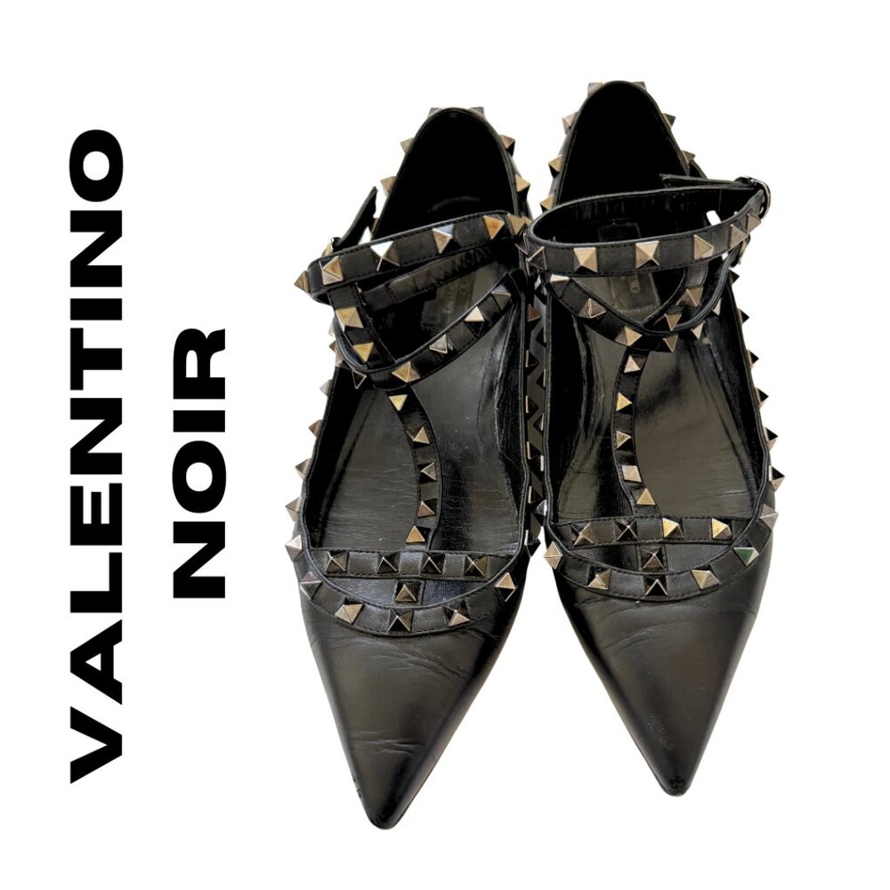Valentino Rockstud Noir Flats